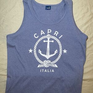 Capri‎ Italia Mania Anchor Graphic XL Tank Top Blue